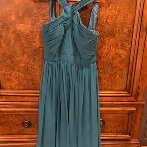 Monique Lhuillier Pleated Chiffon Midi Dress